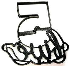 Number 5 with Word Cutter