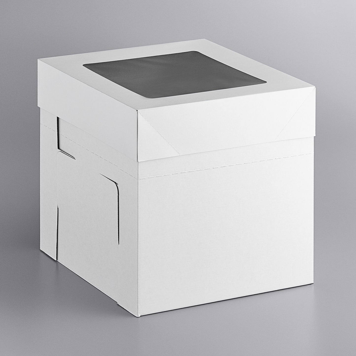 Tall, 2 Piece, 12 Inch White Cake Box - 12x12x12 with Flex Height