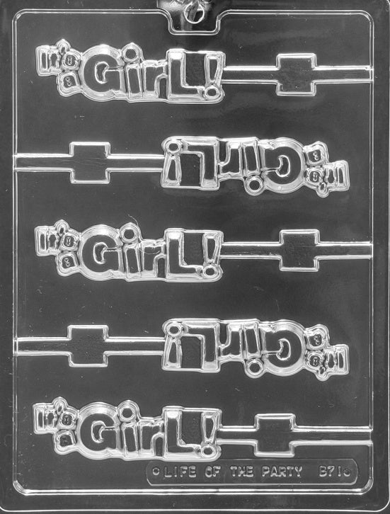 It's A Girl Lollipop Chocolate Mold