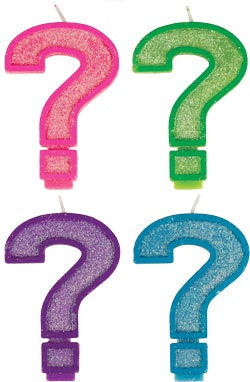 Glitter Candle - Question Mark - Pink