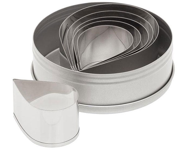 Ateco 6 Piece Plain Tear Drop Cutter Set