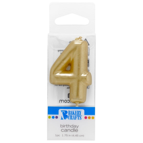 Gold Number 4 Candle