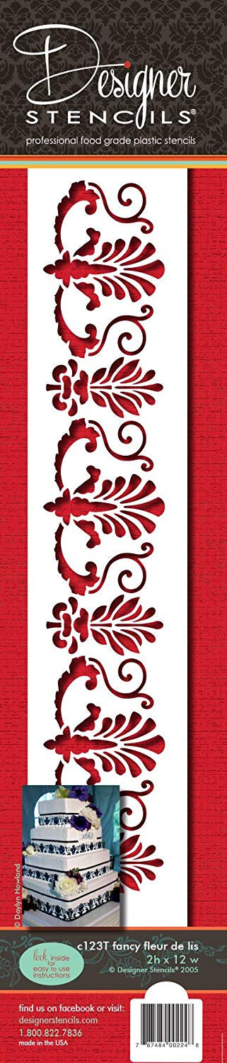 Fancy Fleur De Lis Cake Side Stencil
