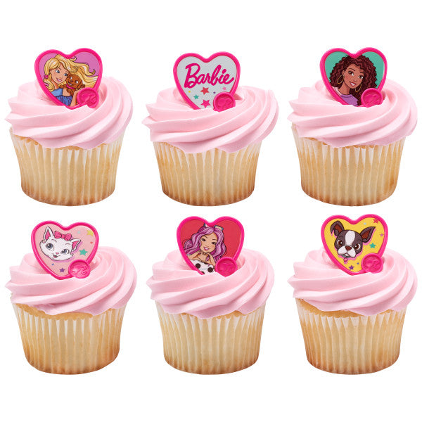 Barbie Be The Future Cupcake Rings - 12 Rings