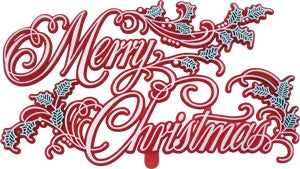 Merry Christmas with Holly Plaque