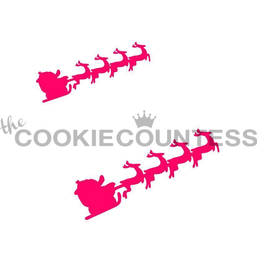 Reindeer Pulling Sleigh Stencil