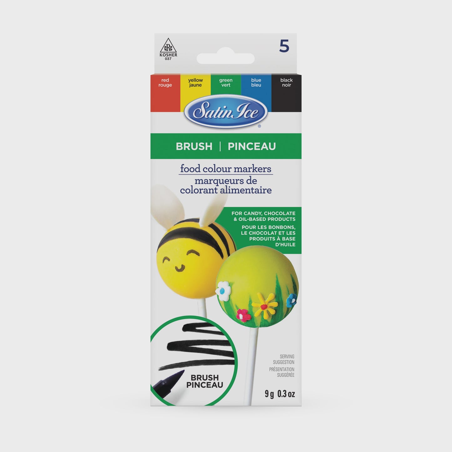 Satin Ice Primary Color Food Markers (Brush Tip)