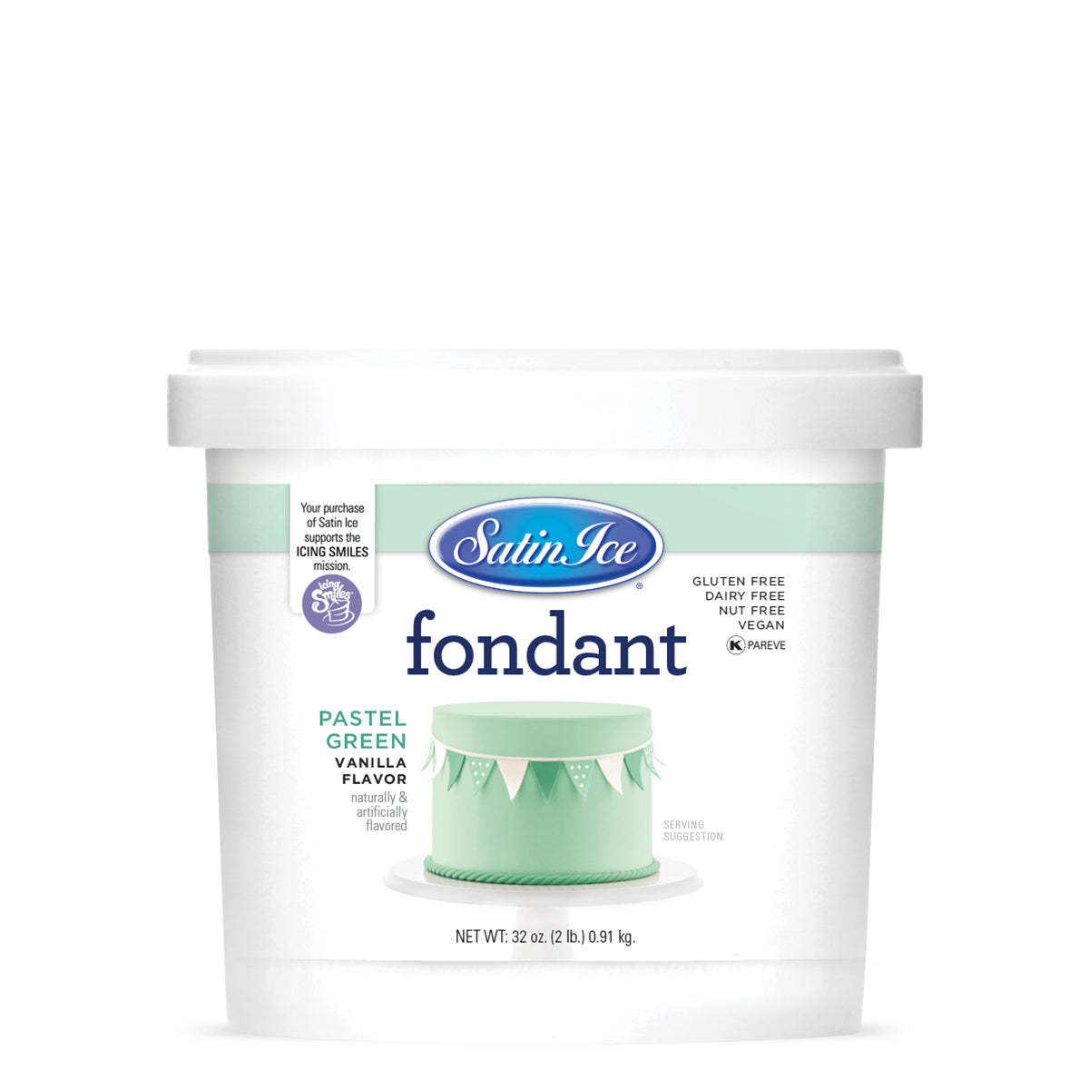 2lbs Pastel Green, Satin Ice Fondant