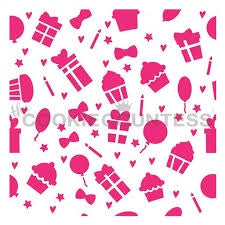 Birthday Icons Pattern Stencil