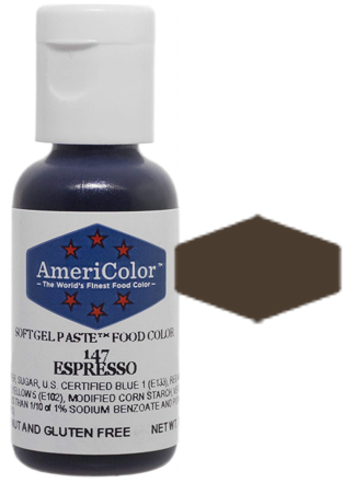 Espresso, Americolor Soft Gel Paste Food Color, .75oz