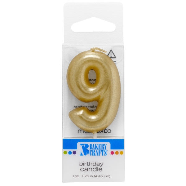 Gold Number 9 Candle