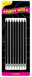 Tall Candles with Holders, Black