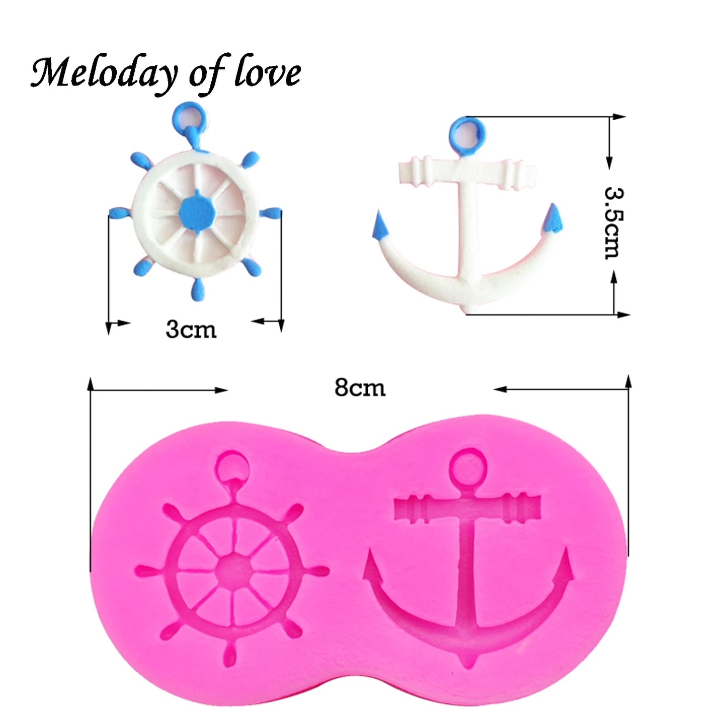 Anchor and Ship's Wheel Silicone Mold