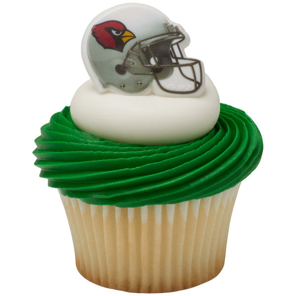 Arizona Cardinals Football Helmet Cupcake Rings - 12 Rings
