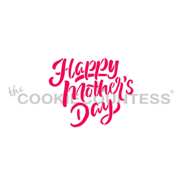 Happy Mother's Day Brush Script Stencil