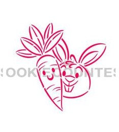 Carrot With Bunny Paint Your Own Stencil