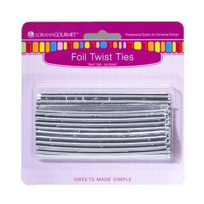 Lorann Silver Foil Twist Ties | 50 Count