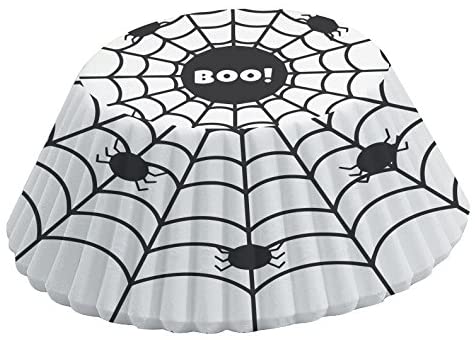 Black & White Spider Web Baking Cups - 50 Cupcake Liners