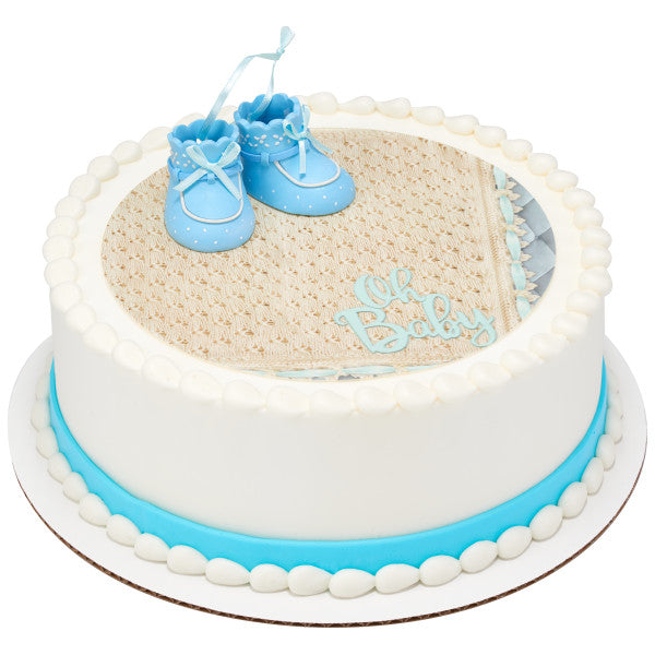 Blue Baby Booties Cake Topper Set