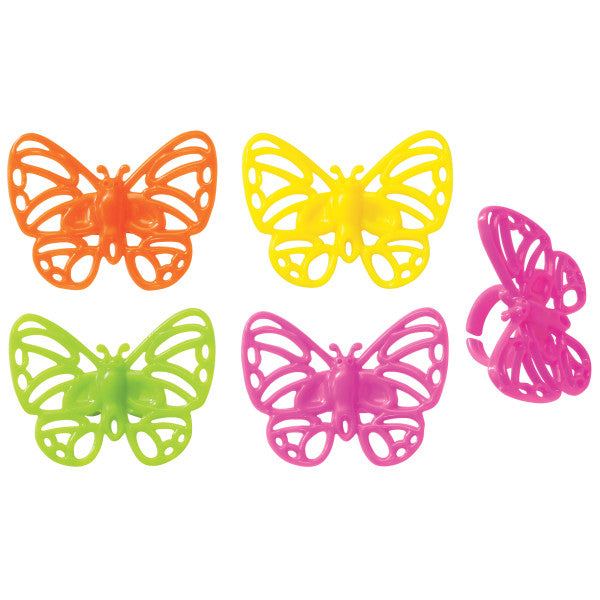 Bright Butterfly Cupcake Rings - 12 Cupcake/Cake Rings