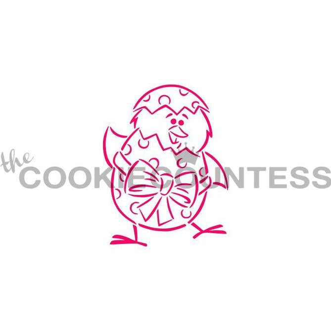 Standing Chick and Egg Stencil