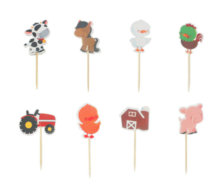 Farm Animal Cupcake Picks - 12 Picks Per Package