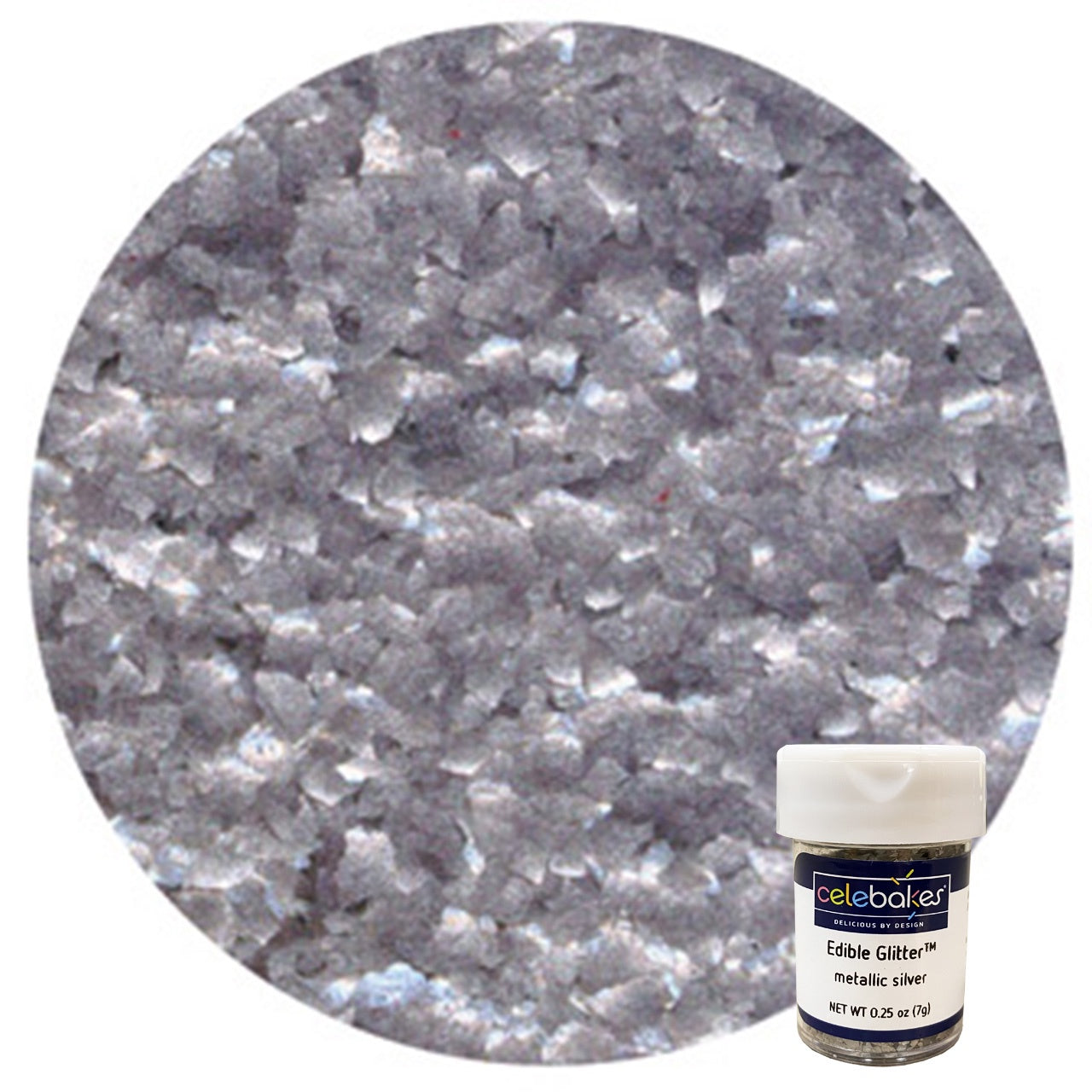 Celebakes Edible Glitter - Metallic Silver