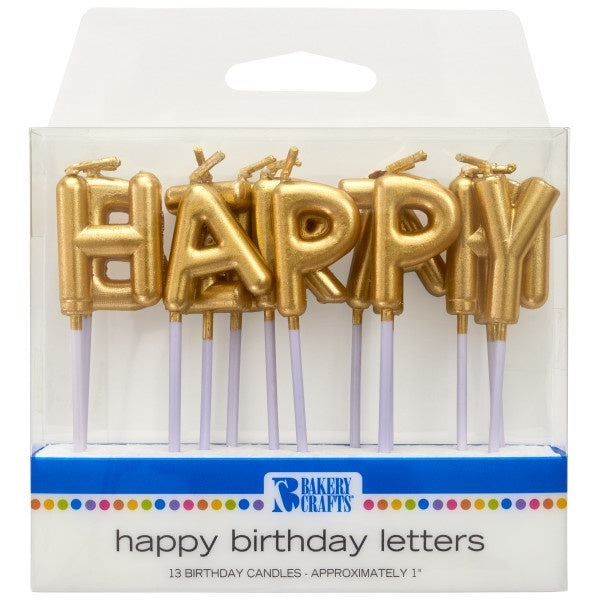 Gold Happy Birthday Letter Candles