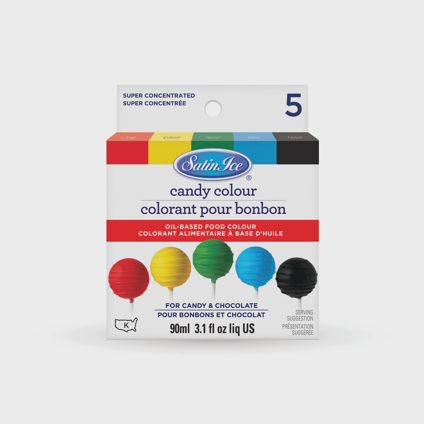 Satin Ice Oil-Based Food Coloring, Set of 5