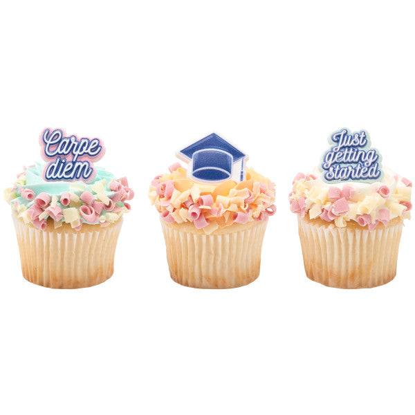 Just Getting Started Graduation Cupcake Rings - 12 Rings