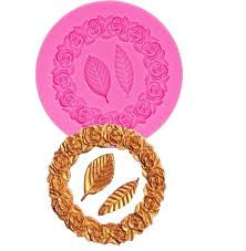 Flower Wreath and Leaves Silicone Mold