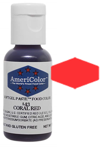 Coral Red, Americolor Soft Gel Paste Food Color, .75oz