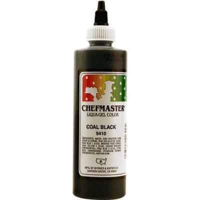 Coal Black, Chefmaster Liqua-Gel Food Color, 10.5oz