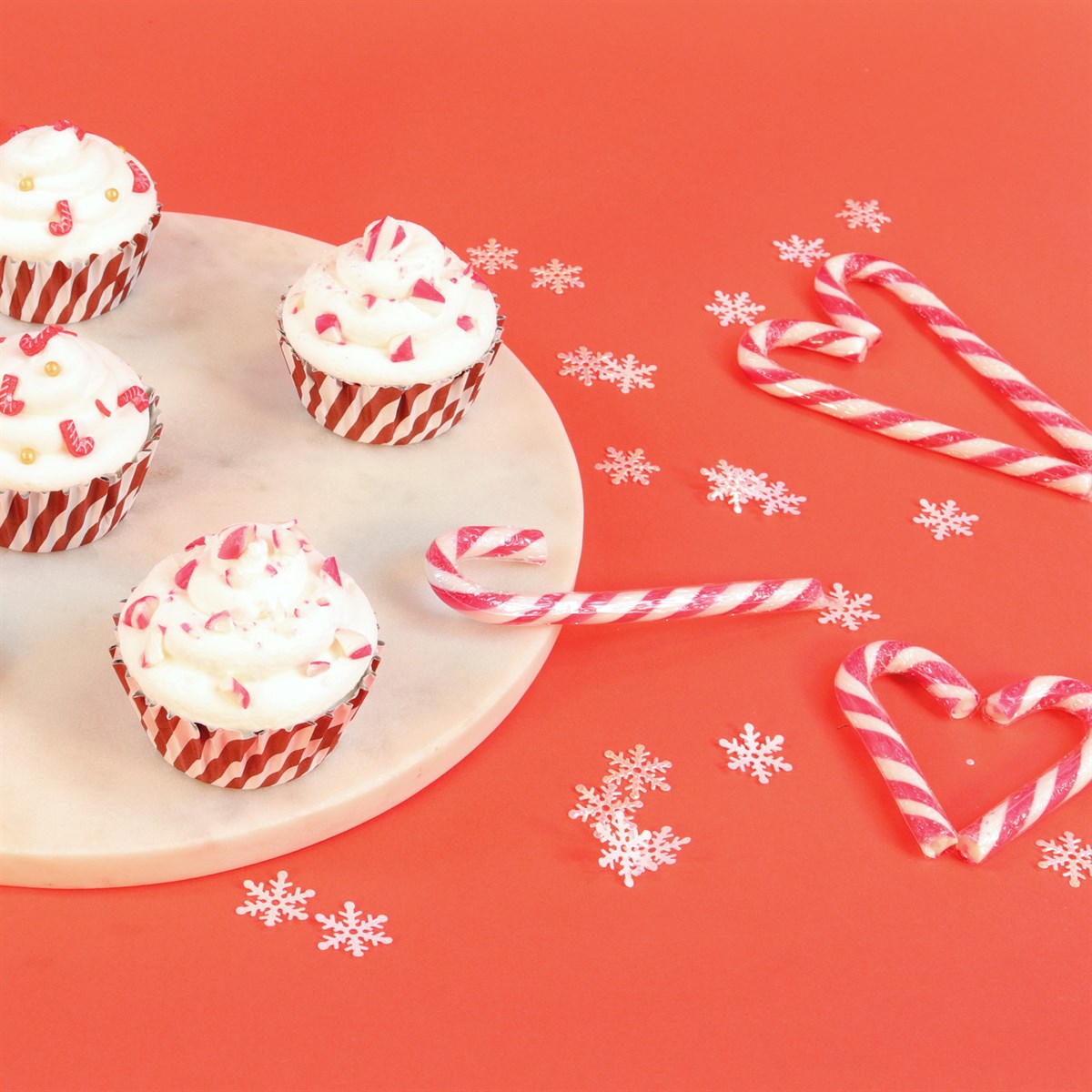 Christmas Candy Cane Foil Lined Cupcake Liners - 30 Cupcake Liners