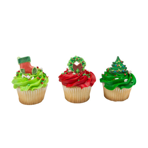 Christmas Whimsical Assortment Cupcake Rings - 12 Rings