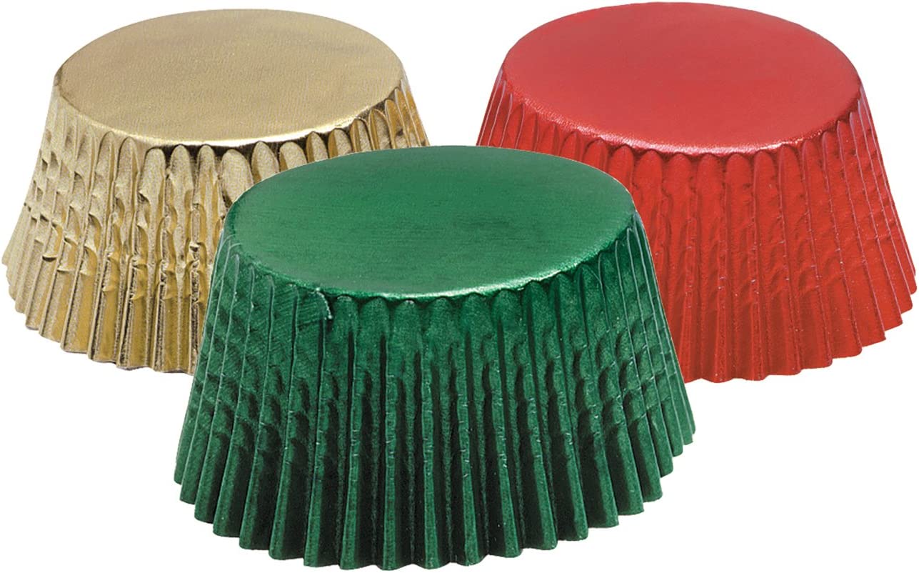 Christmas Foil Baking Cups - 45 Cupcake Liners