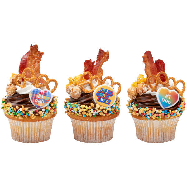Number 1 Dad Cupcake Rings - 12 Rings