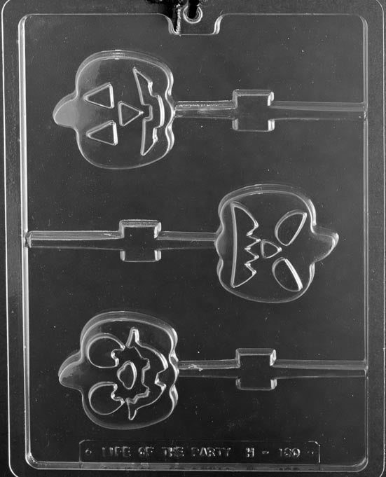 Jack-O-Lantern Faces Lollipop Chocolate Mold