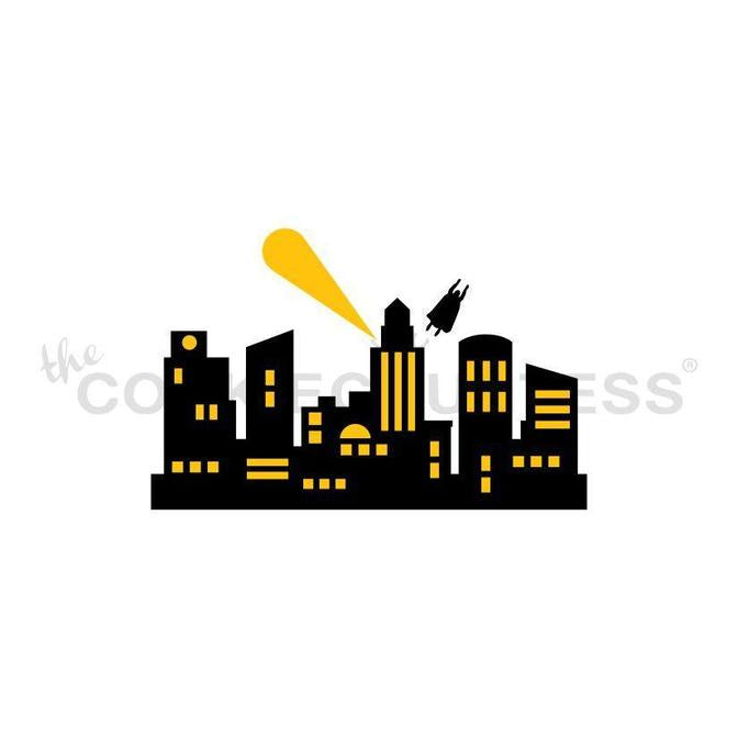 2 Piece Superhero City Stencil Set