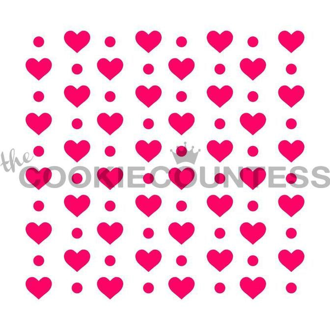 Hearts and Dots Stencil