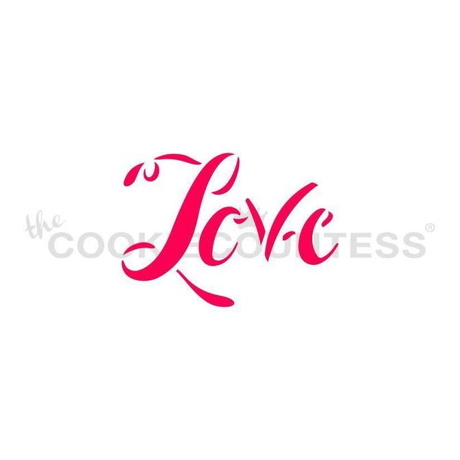 Love Script Cookie Stencil