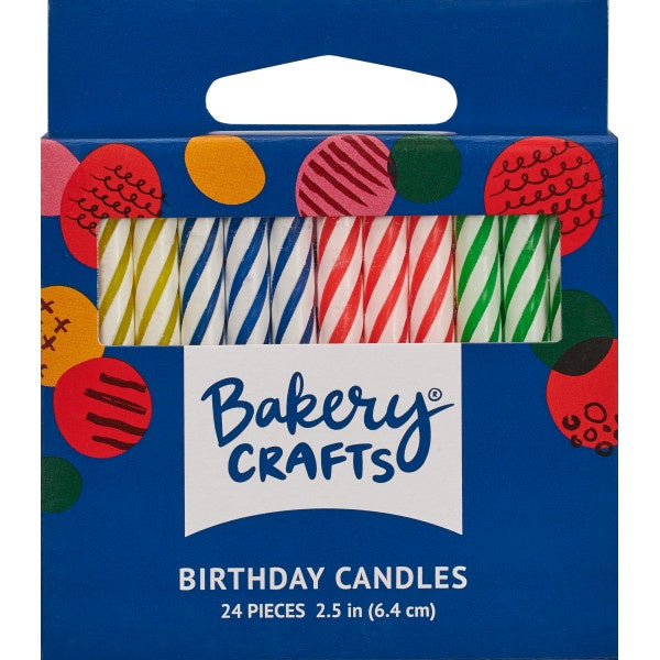 Neon Spiral Birthday Candles - 24pc