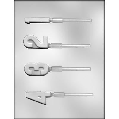 Number 1-2-3-4 Lollipop Chocolate Mold