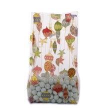 Merry Ornaments Treat Bags - 4x2.5x9.5 - 10 Bags