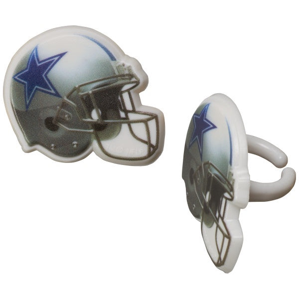 Dallas Cowboys Helmets Cupcake Rings - 12 Rings