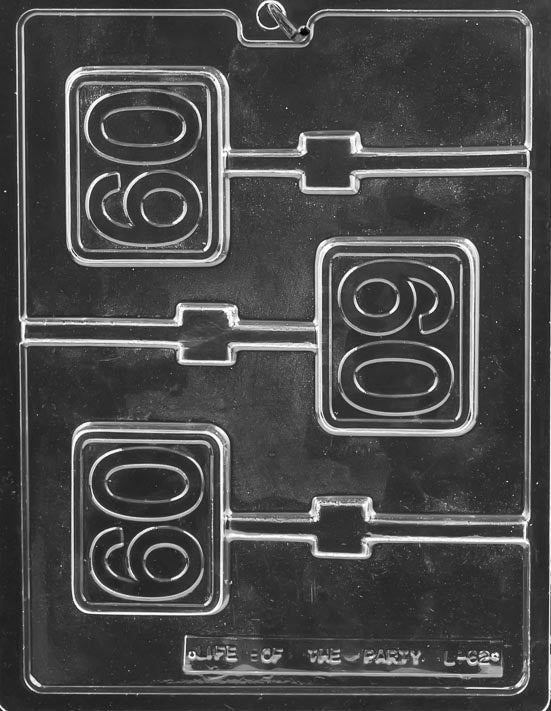 60th Anniversary/Birthday Plain Lollipop Chocolate Mold