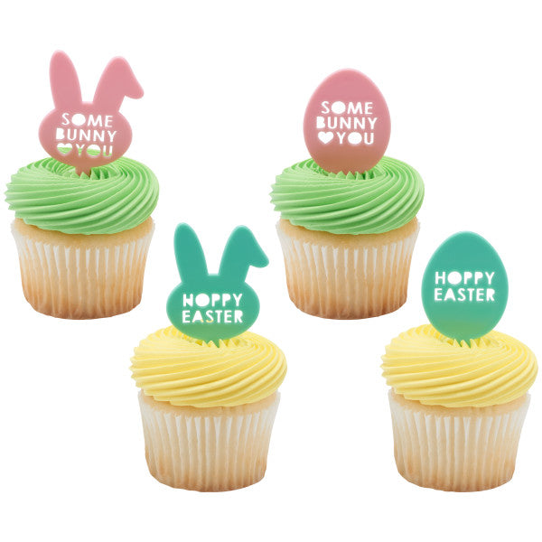 Some Bunny Loves You Cupcake Picks - 12 Cupcake Picks