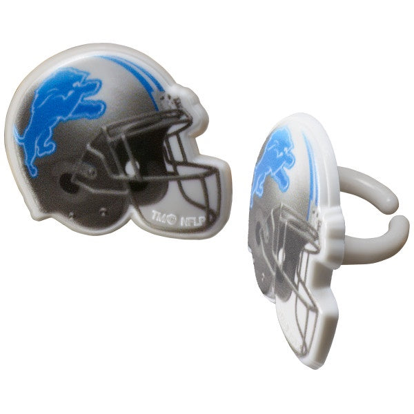 Detroit Lions Football Helmet Cupcake Rings - 12 Cupcake Rings