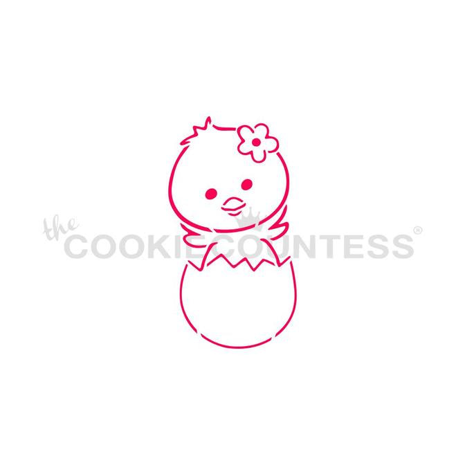 Baby Chick in Egg Stencil