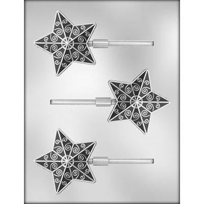 Fancy Christmas Star Lollipop Chocolate Mold